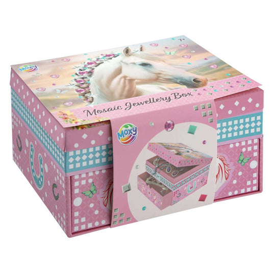 Moxy paarden juwelendoos mozaiek versieren - knutselset sieradendoos - creatief speelgoed meisjes vanaf 3 jaar - cadeautip home deco