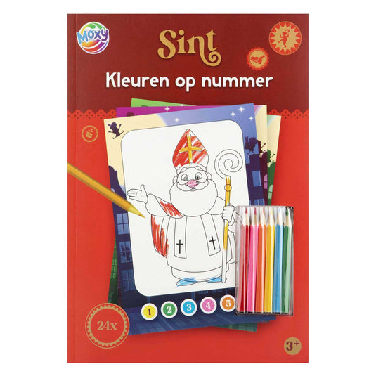 Creative craft group sinterklaas kleuren op nummer met 6 potloden