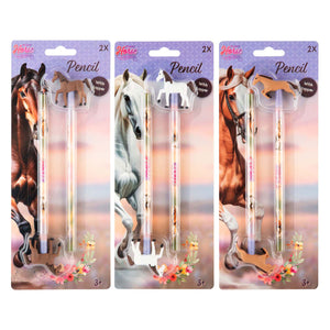 Creative craft group paarden potloden met topper - 2st.