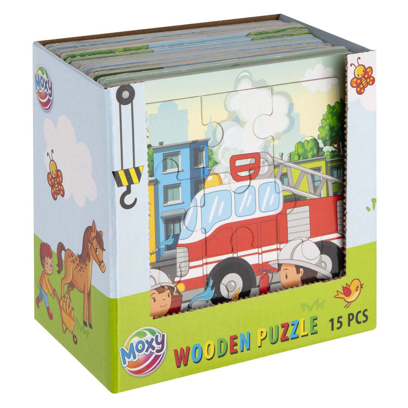 Afbeelding laden in galerijviewer, Moxy houten puzzel 9 stukjes 15x15cm
