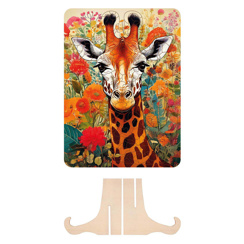 Load image into Gallery viewer, Moxy houten puzzel giraffe unieke vormen
