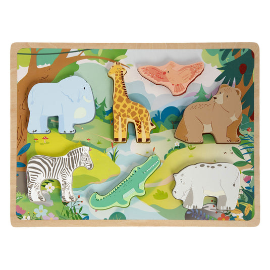 Creative craft group houten 3d puzzel jungle - 7st.