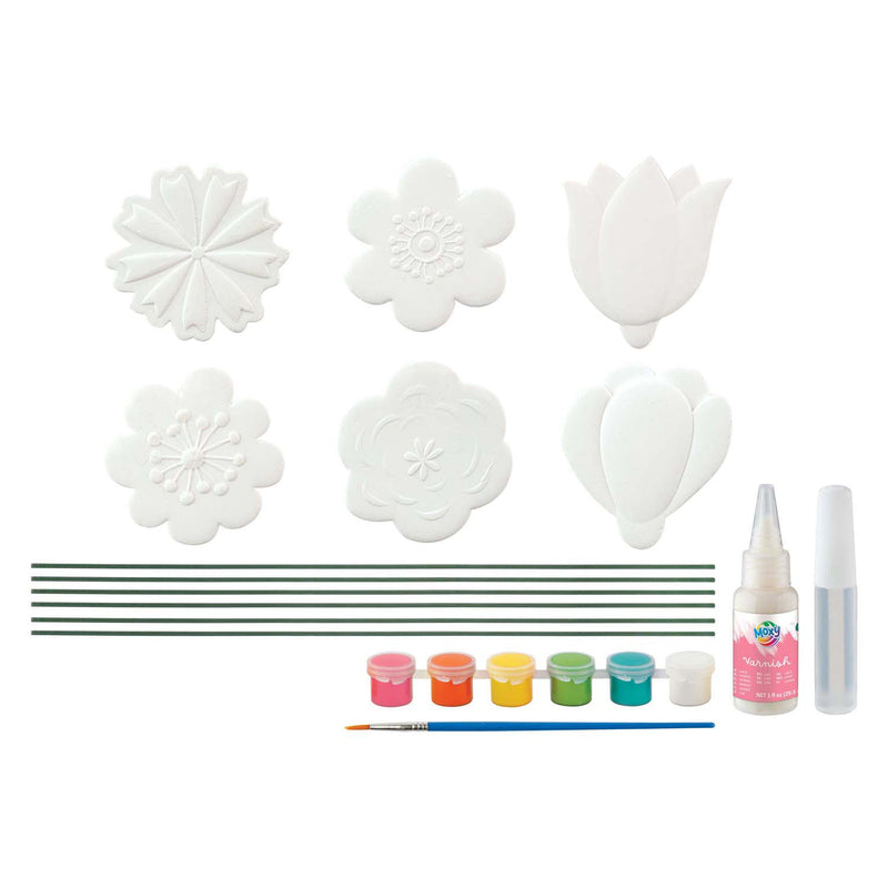 Cargue la imagen en el visor de la galería, Creative craft group maak-je-eigen tuinprikkers incl. 6 verfkleuren 1 kwast

