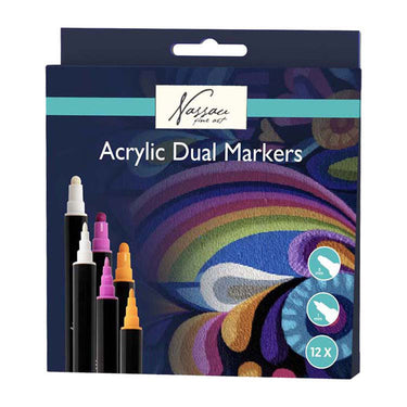 Creative craft group nassau acryl markers met dubbele punt - 12st.
