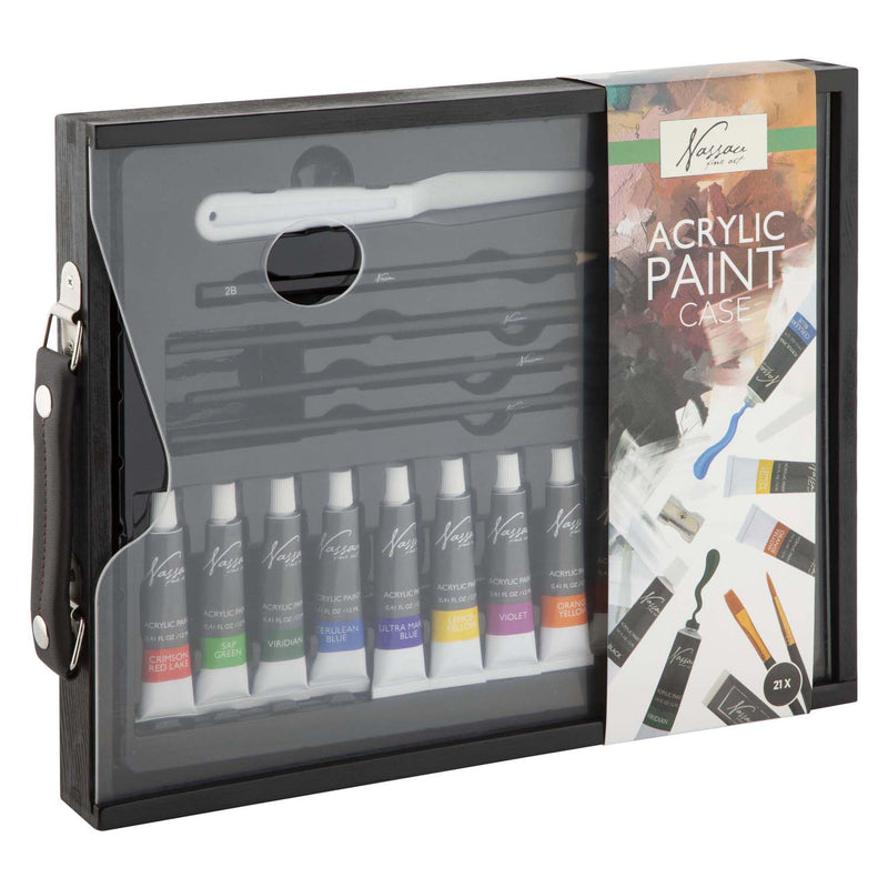 Chargez l'image dans la visionneuse de la galerie, Creative craft group nassau zwarte houten koffer acryl set - 21dlg.
