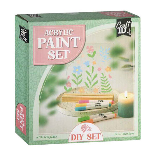 Creative craft group tegel schilderen bloemen - incl. 5 acrylmarkers