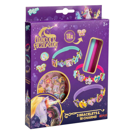 Creative craft group totum unicorn academy 3 armbanden 18 bedels