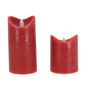 Daily home led kaars 7,5x15 cm rood | 4 stuks