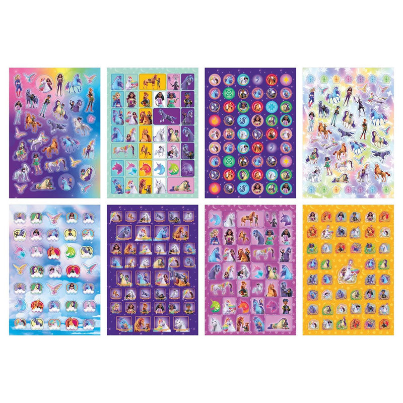 Load image into Gallery viewer, Moxy unicorn academy glitter stickerboek a5 - 8 vellen
