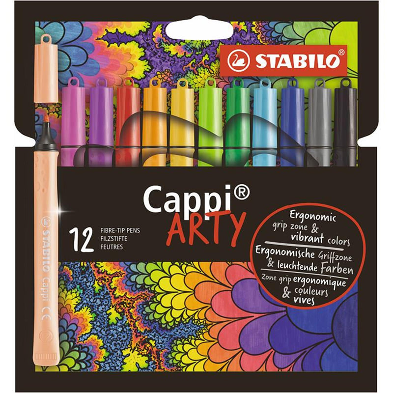 Load image into Gallery viewer, Stabilo cappi viltstift etui 12 kleuren
