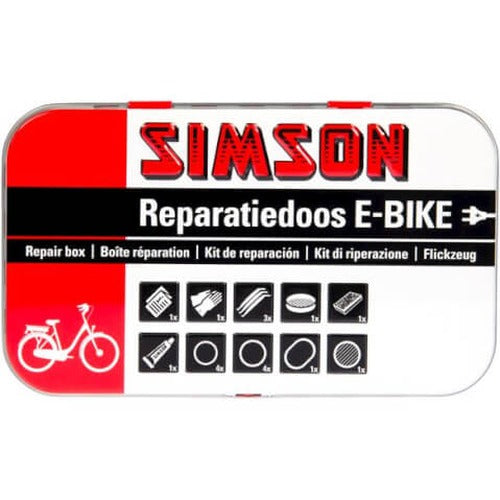 reparatiedoos E-bike aluminium rood wit 14-delig