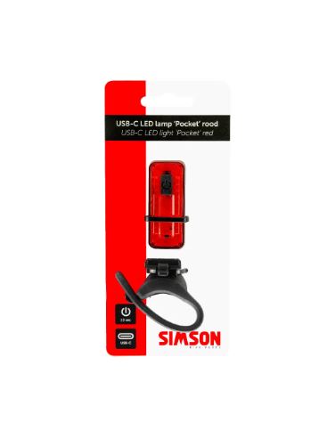 Load image into Gallery viewer, Simson achterlicht pocket usb-c rood
