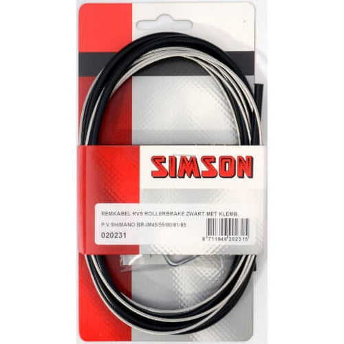 Load image into Gallery viewer, Simson rollerbrake remkabelset compleet RVS zwart op kaart
