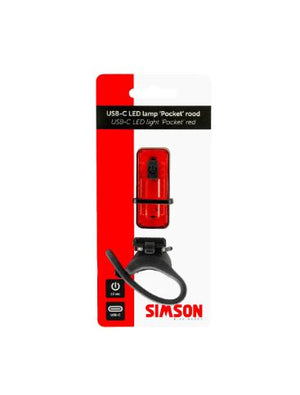 Simson blister 022032 usb-c led lamp 'pocket' rood