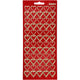 Stickers, harten, vel 10x23 cm, goud, rood glitter, 1 vel