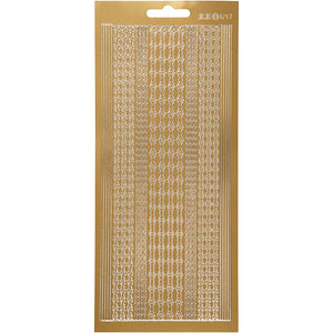 Stickers, randen, vel 10x23 cm, goud, 1 vel