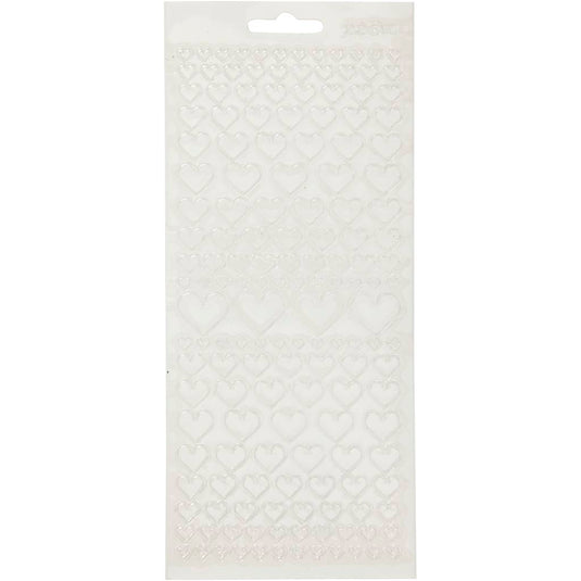 Stickers, harten, vel 10x23 cm, transparant, 1 vel