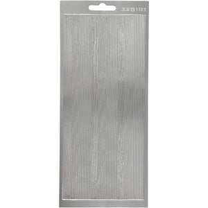Stickers, randen, vel 10x23 cm, zilver, 1 vel