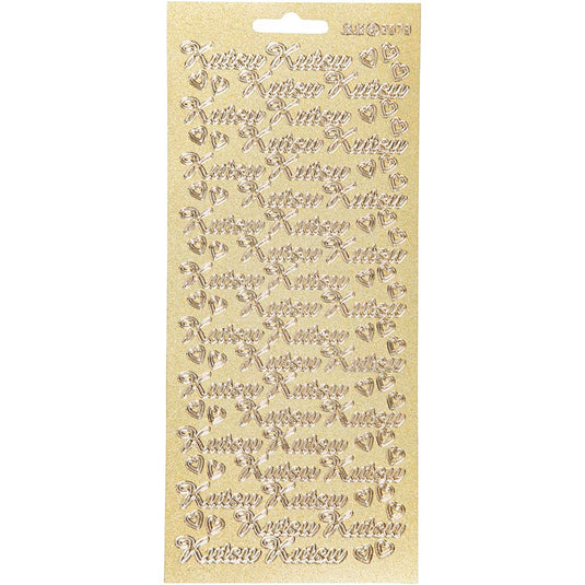 Stickers, kutsu, vel 10x23 cm, goud, 1 vel