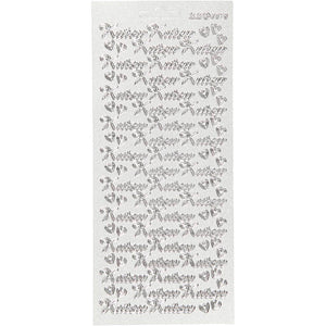 Stickers, kutsu, vel 10x23 cm, zilver, 1 vel