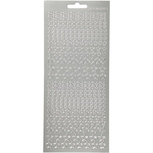 Stickers, sterren, vel 10x23 cm, zilver, 1 vel