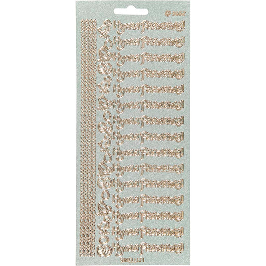 Stickers, hyvaa pääsiäistä, vel 10x23 cm, goud, 1 vel