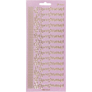 Stickers, hyvaa pääsiäistä, vel 10x23 cm, goud, 1 vel