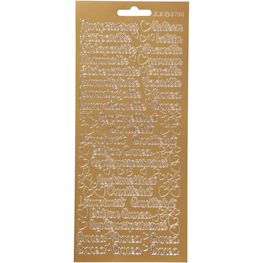 Stickers, nimipäivänä, vel 10x23 cm, goud, 1 vel