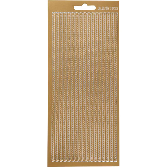 Stickers, randen, vel 10x23 cm, goud, 1 vel