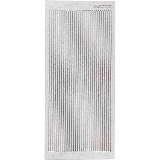 Stickers, randen, vel 10x23 cm, zilver, 1 vel