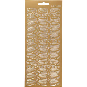 Stickers, hoed, vel 10x23 cm, goud, 1 vel