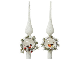 Decoris piek vogels van glas dia8cmx31cm