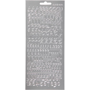 Stickers, alfabet, vel 10x23 cm, zilver, 1 vel