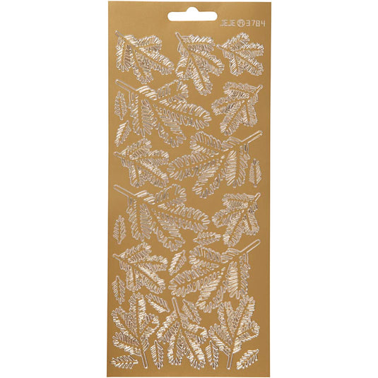 Stickers, twijgen, vel 10x23 cm, goud, 1 vel