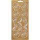 Stickers, margrieten, vel 10x23 cm, goud, 1 vel