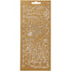 Stickers, unicorn, vel 10x23 cm, goud, 1 vel
