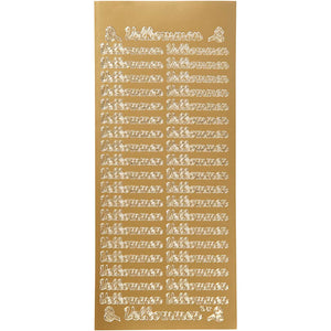 Stickers, velkommen, vel 10x23 cm, goud, 1 vel