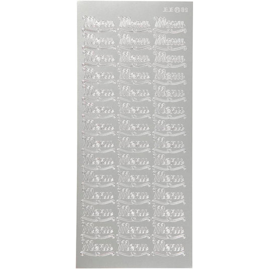 Stickers, menu, vel 10x23 cm, zilver, 1 vel