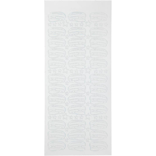 Stickers, student's cap, vel 10x23 cm, wit, 1 vel