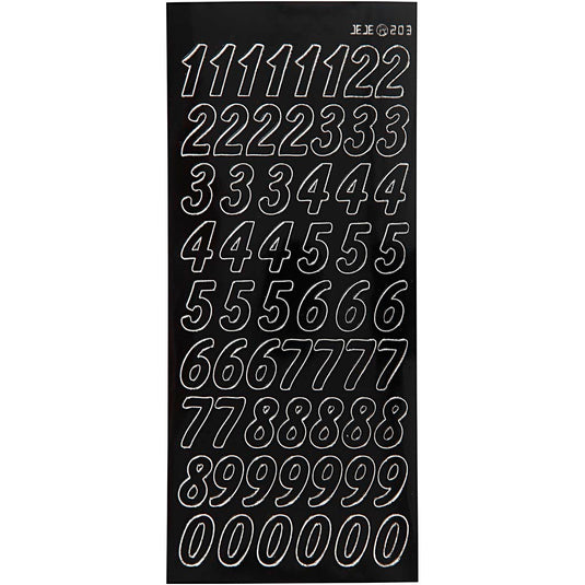 Creativ company stickers, grote cijfers, vel 10x23 cm, zwart, 1 vel