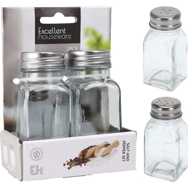 Excellent houseware peper-en zout set glas peper-en zout set glas
