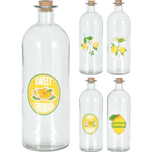 Excellent houseware fles glas met dop kurk 1l fles glas met dop kurk 1l