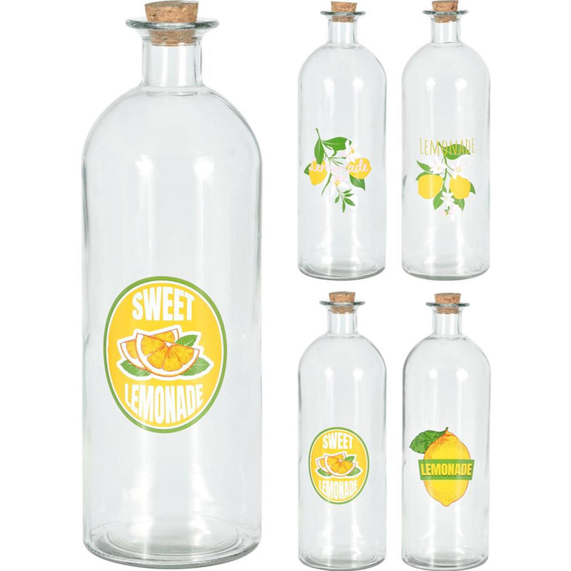 Afbeelding laden in galerijviewer, Excellent houseware fles glas met dop kurk 1l fles glas met dop kurk 1l
