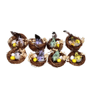 Load image into Gallery viewer, Vogelnestjes 2 in box 4 assorti kleur pasen | 6 stuks
