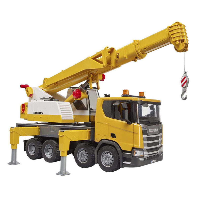 Chargez l'image dans la visionneuse de la galerie, Bruder scania super 560r liebherr kraan met licht en geluid 1:16
