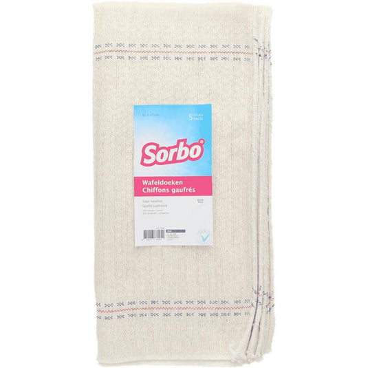 Sorbo wafeldoeken 40x40cm pak a 5st