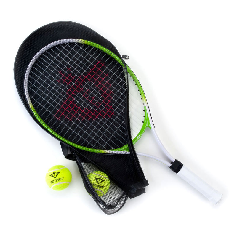 ギャラリービューアに画像をロードする, Engelhart tennisracket met hoes en 2 ballen - groen
