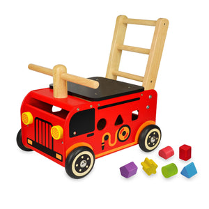 I'm toy loop- en duwwagen brandweer