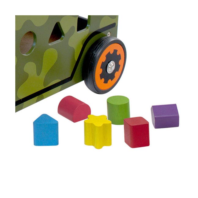 Load image into Gallery viewer, I'm toy loop- en duwwagen legertruck
