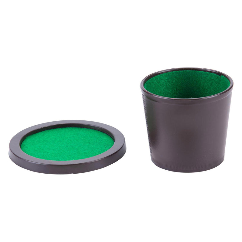 Afbeelding laden in galerijviewer, Longfield pokerbeker met deksel – inclusief 2 sets dobbelstenen (16 mm) – dobbelset – klassiek dobbelspel familiespel – engelhart
